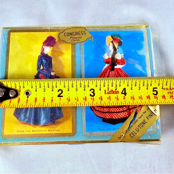 RARE VTG Playing Cards 2 Decks Congress Cel-U-Tone Original Case Ladies Fashion - Picture 11 of 11